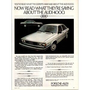 1979 Audi 4000 Luxury Sports Sedan Vintage Print Ad Silver Import Car Wall Art